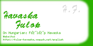 havaska fulop business card